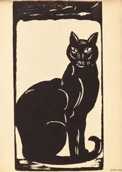 Schwarze Katze (Holzschnitt)