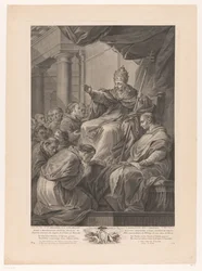 Papst Gregor umgeben von Kardinälen