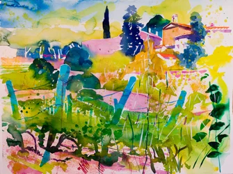 Ein Tempel und Reben