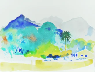 Straße nach Soller, 2015 (Aquarell)
