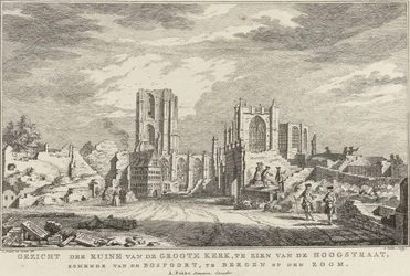 Ruine der Großen Kirche von Bergen op Zoom, 1748 (Zehn Ansichten der Ruinen nach der Belagerung und Zerstörung von Bergen op Zoom)