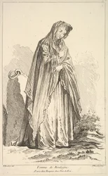 Femme de Boulogne, aus Recueil de diverses figures étrangères Inventées par F. Bo..., 18. Jahrhundert