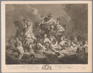 Allegorie auf die britische Marine und den Sieg über die französische Flotte