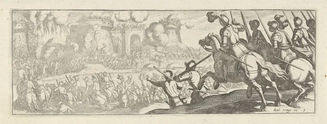 Kavalleristen stürmen eine Stadtmauer (Cavalerie)