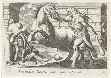 Herkules zähmt die Pferde des Diomedes