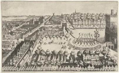 Freudenfeuer in Den Haag nach der Verkündung des Waffenstillstands, 1609