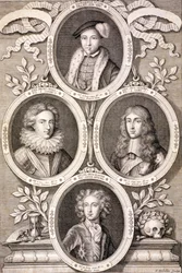 Edward VI, Henry und William, Herzöge von Gloucester, und Henry, Prinz von Wales, ca. 1700