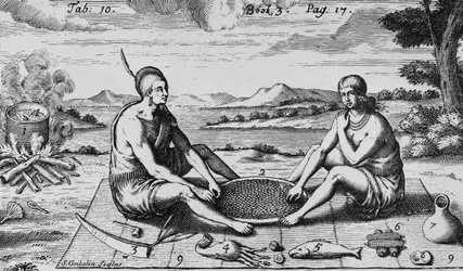 Ein Mann und seine Frau beim Abendessen, 1705