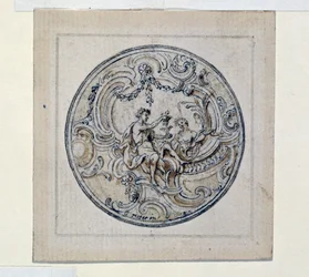 Entwurf für ein Uhrengehäuse, von Simon Gribelin (1661-1833)