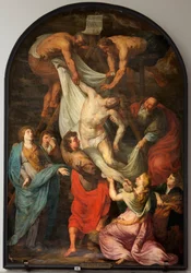 Pfarrkirche (Sint-Walburgakerk). Kreuzabnahme. Simon De Pape. Kopie nach P.P. Rubens. Mitte 17. Jahrhundert.
