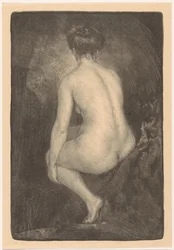 Sitzende nackte Frau