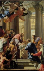 Darstellung im Tempel. Gemälde von Simon Vouet (1590-1649) 17. Jahrhundert