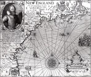 Karte der Küste von Neuengland, beobachtet und beschrieben von Captain John Smith (1580-1631) 1614, aus 