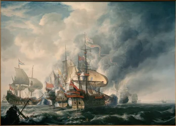 Admiral Joris van Spilbergen in der Schlacht vor der Küste Perus, 17. Juli 1615