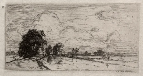 Überflutete Landschaft mit Bäumen