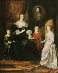 Porträt der Witwe des Herzogs von Buckingham und ihrer Kinder, 1633