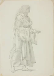 Drapierte stehende männliche Figur