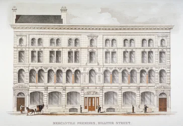 Ansicht von Handelsgebäuden, Billiter Street, City of London, 1875