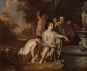 Diana und ihre Nymphen an einem Brunnen