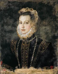 Elisabeth von Frankreich (Isabelle de Valois, Isabel de la Paz) - Elisabeth von Valois (1545-1568), Königin von Spanien - Sofonisba Anguissola (ca. 1532-1625), ca. 1599, Maße: 68 x 54 cm, Kunsthistorisches Museum, Wien