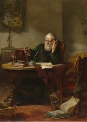 Detail: John Milton besucht Galileo Galilei, als er ein Gefangener der Inquisition war
