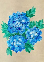 Lebendige Blaue Hortensien