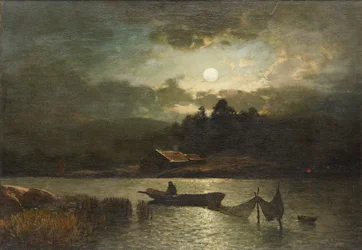Fischen mit Netzen bei Mondlicht
