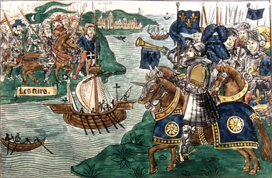 König Ludwig IX. (1214-70) und die Kreuzfahrer erreichen 1270 Karthago