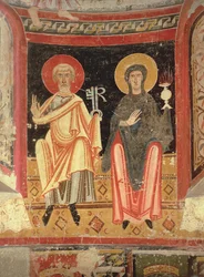 St. Peter und die Madonna, aus der Apsis von Sant Pere in El Burgal
