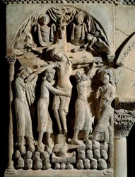 Die Kreuzabnahme (Relief auf Stein)