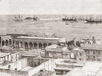 Ansicht von Veracruz und der Festung San Juan de Ulúa, Mexiko