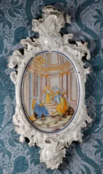 Wandplakette, Alcora-Keramikfabrik, ca. 1750
