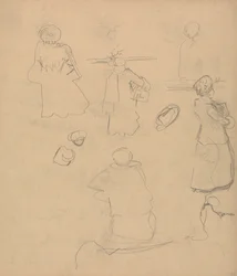 Cave of the Golden Calf: Studien einer Frau im Mantel und Hut