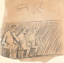 Höhle des Goldenen Kalbs: Studie von Musikern und Tieren