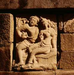 Relief eines Mithuna-Paares in Isurumuniya