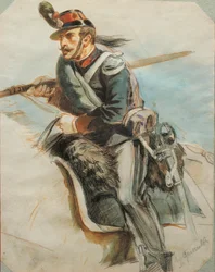Studie von Uniformen, Zeichnung von Stanislao Grimaldi del Poggetto