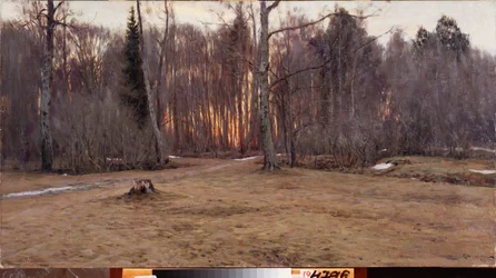 Aprilabend. Gemälde von Stanislaw Julianowitsch Schukowski (1873-1944)