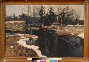 Ein Frühlingsbach. Gemälde von Stanislaw Julianowitsch Schukowski (1873-1944)