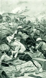 Die Highlander stürmen ein Reduit in der Schlacht von Tel el Kebir