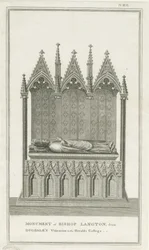 Kathedrale von Lichfield - Denkmal für Bischof Langton (Stich)