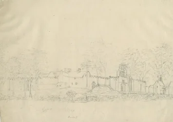 Rushall Castle/Hall: Bleistiftzeichnung, nd [1762-1802]
