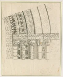 Tutbury Priory Church - Westportal: Feder- und Sepiazeichnung, undatiert [1762-1802]