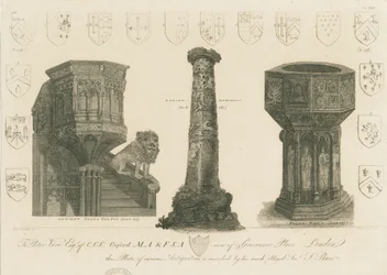 Wolverhampton - Kanzel, Säule und Taufbecken in der St. Peter