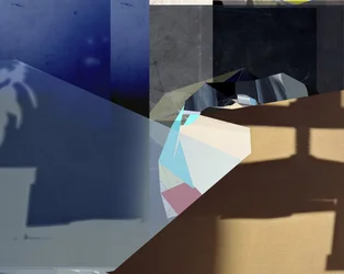 Blaue geometrische Schatten