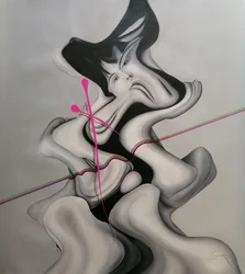 Surrealistische fließende Frauengestalt