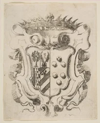 Wappen der Medici mit Della Rovere, 1637