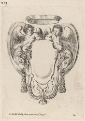 Kartusche mit Widdern und Satyrkindern, 1647