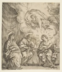 Jesuskind erklärt die Schriften seiner Mutter und St. Joseph