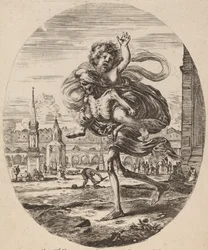 Der Tod trägt ein Kind nach links, wahrscheinlich 1648