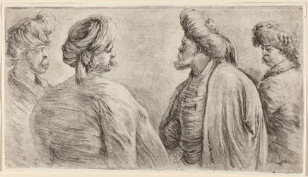 Vier Türken mit Turbanen
